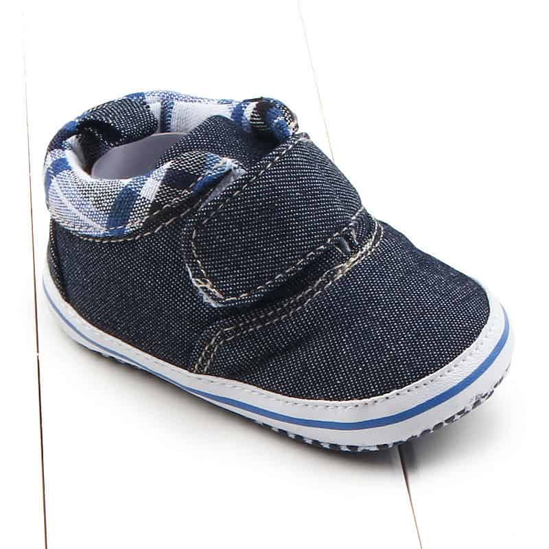 Wholesale High-Top Velcro Baby Shoes - Comfort & Style Guaranteed 5 Soft Denim Baby Shoes With Adjustable Strap, Comfortable And Stylish For Infants And Toddlers. Perfect For Everyday Wear And Easy To Put On.