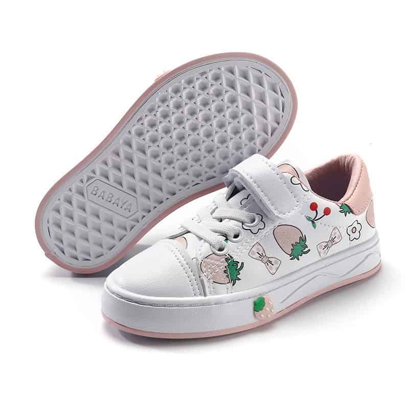 Girls' Cute Cartoon Toddler Low-top Sneakers - Comfy & Stylish for Little Feet 4 Colorful Girls' Casual Sneakers With Fruit And Bow Patterns, Comfortable And Stylish Design. Perfect For Everyday Wear For Kids.