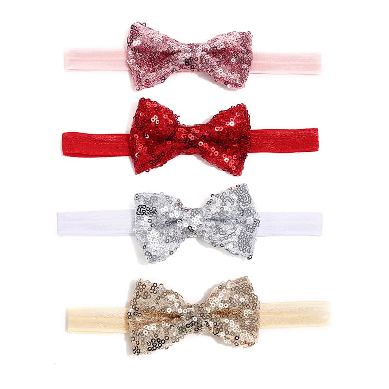 Happy Feet Toddler Baby Shoes - Comfortable and Stylish Pick for Your Little One! 3 Sequin Bow Headbands In Pink, Red, Silver, And Gold For Girls, Fashionable Hair Accessories, Perfect For Parties Or Special Occasions, Trendy And Stylish Hair Bows.