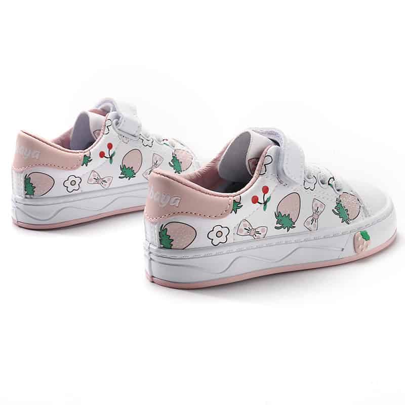 Girls' Cute Cartoon Toddler Low-top Sneakers - Comfy & Stylish for Little Feet 3 Colorful Children'S Sneakers With Playful Fruit And Bow Print, Ideal For Kids' Casual Wear And Everyday Comfort. Perfect For Active Children And Stylish Casual Outfits.