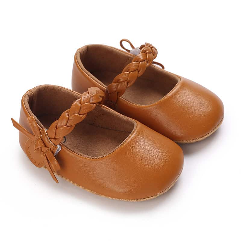 Enchanted Princess Toddler Shoes - Fit for Your Little Royalty! 5 Soft Leather Baby Shoes With Braided Ankle Strap, Perfect For Infants And Toddlers, Offering Comfort And Style For Special Occasions Or Everyday Wear.