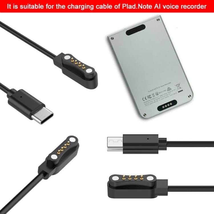 xDfind 1m Magnetic Type-C Charging Cable for PLAUD Note AI Recorder 6 Charging Cable For Plad.note Ai Voice Recorder With Magnetic Connector, Usb-C Compatibility, Safe Charging, High-Quality Design For Reliable Power Supply. Perfect For Portable Recording Devices.