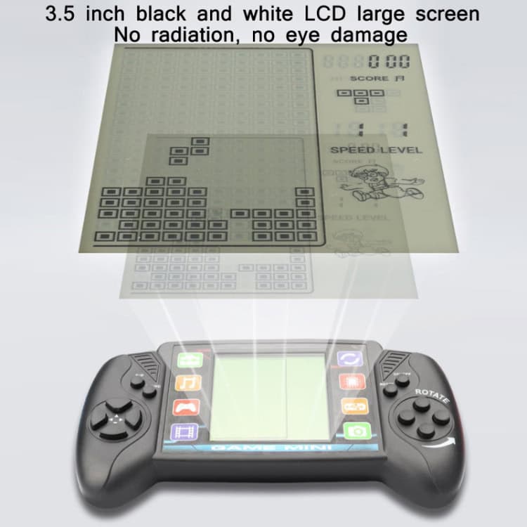 Ultimate Kids' Handheld Game Console - Large Screen Electronic Toy 5 3.5 Inch Black And White Lcd Game Console With A Large Screen And Control Buttons.