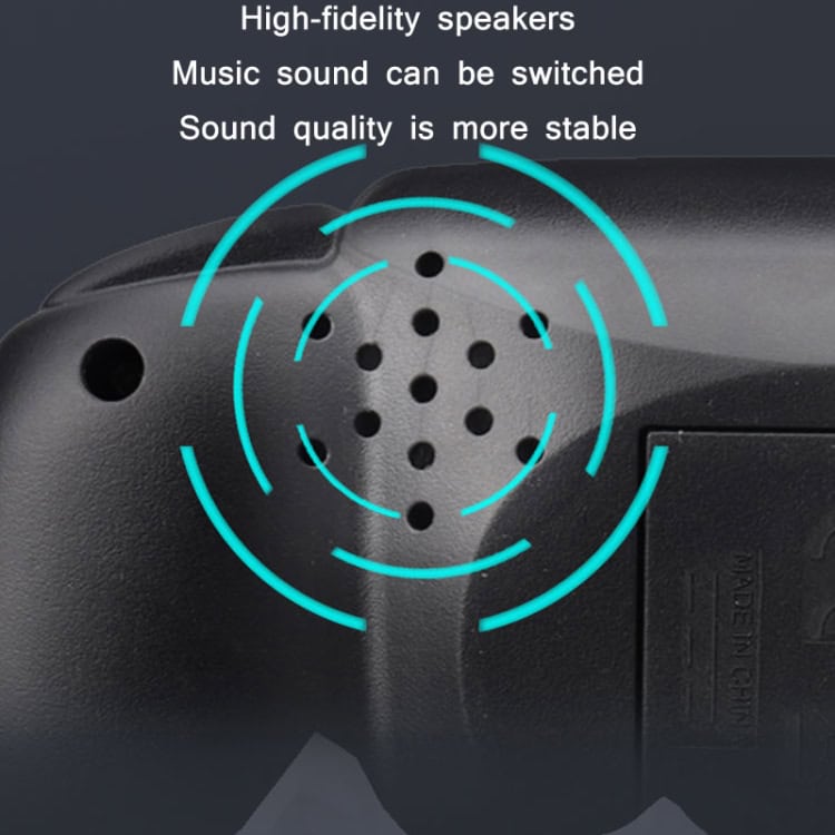 Ultimate Kids' Handheld Game Console - Large Screen Electronic Toy 6 Close-Up Of High-Fidelity Speakers On A Device With Sound Quality Indicators.