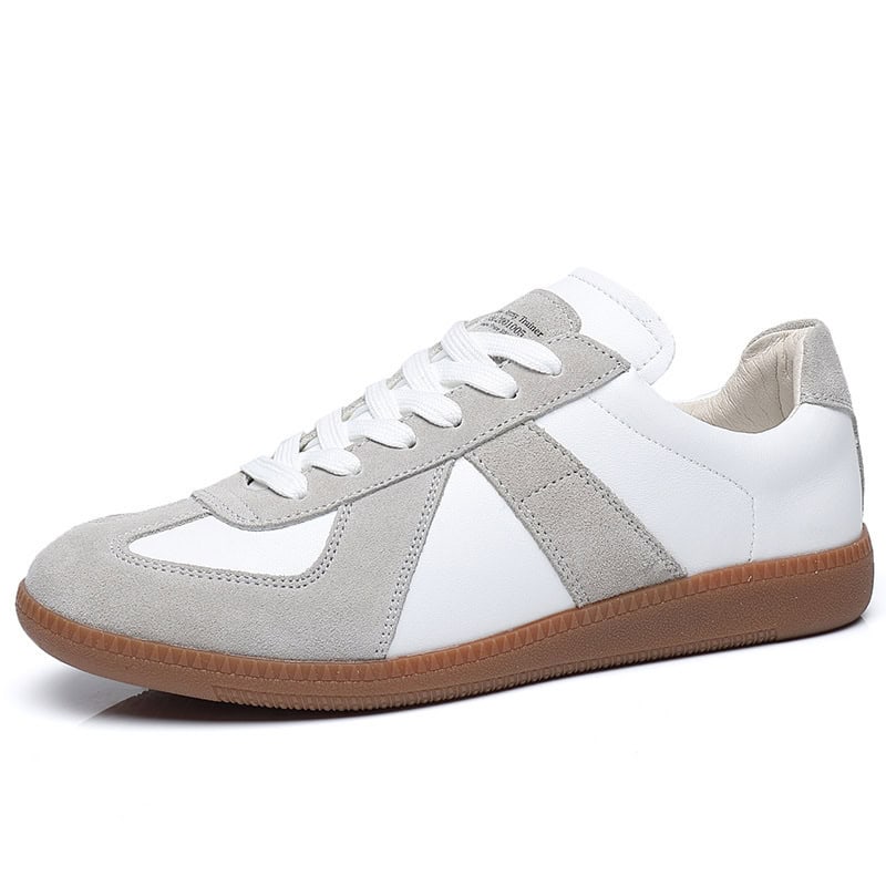 Urban Charm Retro White Sneakers - Japanese-Inspired, Unisex, All-Day Comfort 3 Comfortable Casual Sneaker With White, Grey, And Beige Design, Perfect For Everyday Wear, Featuring Durable Rubber Sole, Lace-Up Closure, And Stylish Athletic Look.