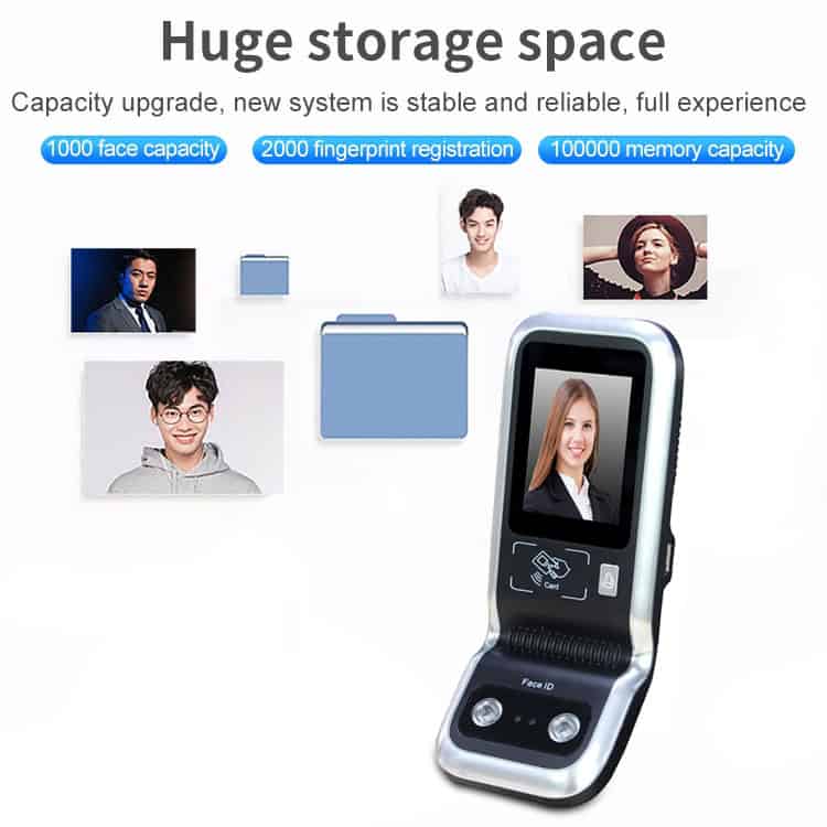 Realand TF01 2.8" TFT Touch Screen Face Fingerprint Time Attendance Machine 6 Face Recognition Device With Fingerprint Scanner For Secure Access And Storage Capacity For Images And Data.