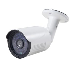 Security camera with night vision and IP65 weatherproof rating for surveillance and security monitoring.
