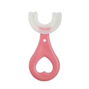 Kids Heart-Shaped Soft Toothbrush, U-Shaped Grip, Ages 2-6, Gentle Oral Care