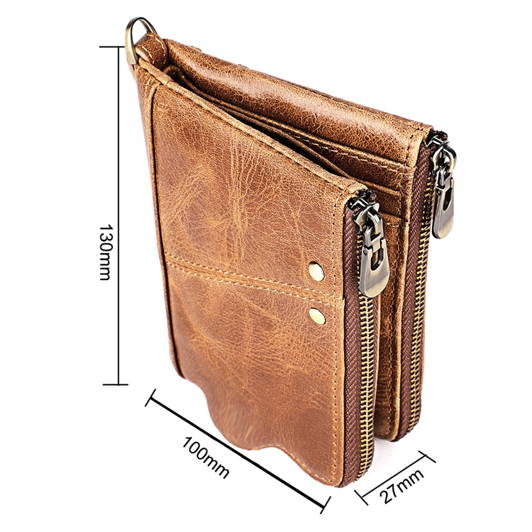 LT3533 Long Crazy Horse Texture Cowhide Leather Folding Anti-magnetic RFID Wallet Clutch Bag for Men, with Card Slots & Shoulder Strap 3 Lt3533 Long Crazy Horse Texture Cowhide Leather Folding Anti-Magnetic Rfid Wallet Clutch Bag For Men, With Card Slots &Amp; Shoulder Strap - Image 3