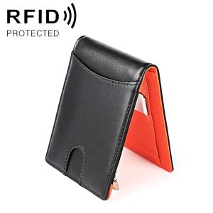 Anti-magnetic RFID Cowhide Leather Wallet for Men with Multiple Card Slots