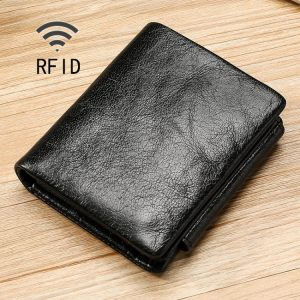 TP-191 Oil Wax Leather RFID Wallet: Sleek, Secure, Organized - Perfect for You