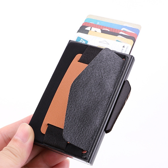 X-32C RFID Anti-theft Aluminum Alloy Wallet with PU Leather Strap 8 X-32C Rfid Anti-Theft Aluminum Alloy Wallet With Pu Leather Strap - Image 8