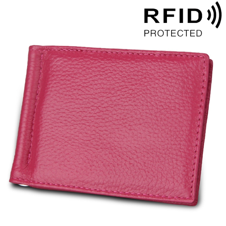 Luxury Cowhide Leather RFID Blocking Card Holder Wallet with Litchi Texture - 6 Card Slots 1 Luxury Cowhide Leather Rfid Blocking Card Holder Wallet With Litchi Texture - 6 Card Slots