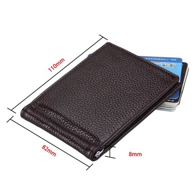 Luxury Cowhide Leather RFID Blocking Card Holder Wallet with Litchi Texture - 6 Card Slots 6 Luxury Cowhide Leather Rfid Blocking Card Holder Wallet With Litchi Texture - 6 Card Slots - Image 6