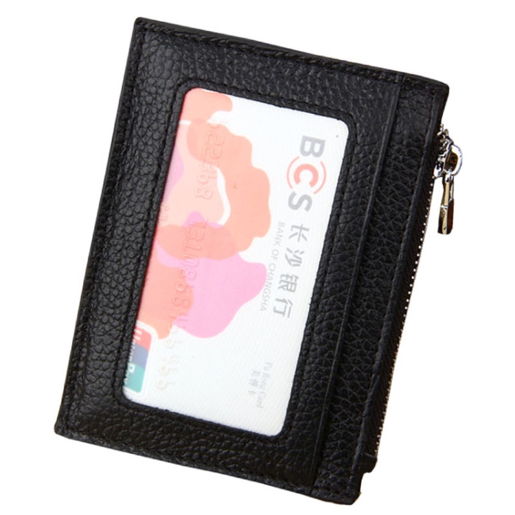 Cowhide Leather RFID Blocking Card Holder Wallet, Zipper Coin Purse, 11*8*1.5cm 2 Cowhide Leather Rfid Blocking Card Holder Wallet, Zipper Coin Purse, 11*8*1.5Cm - Image 2