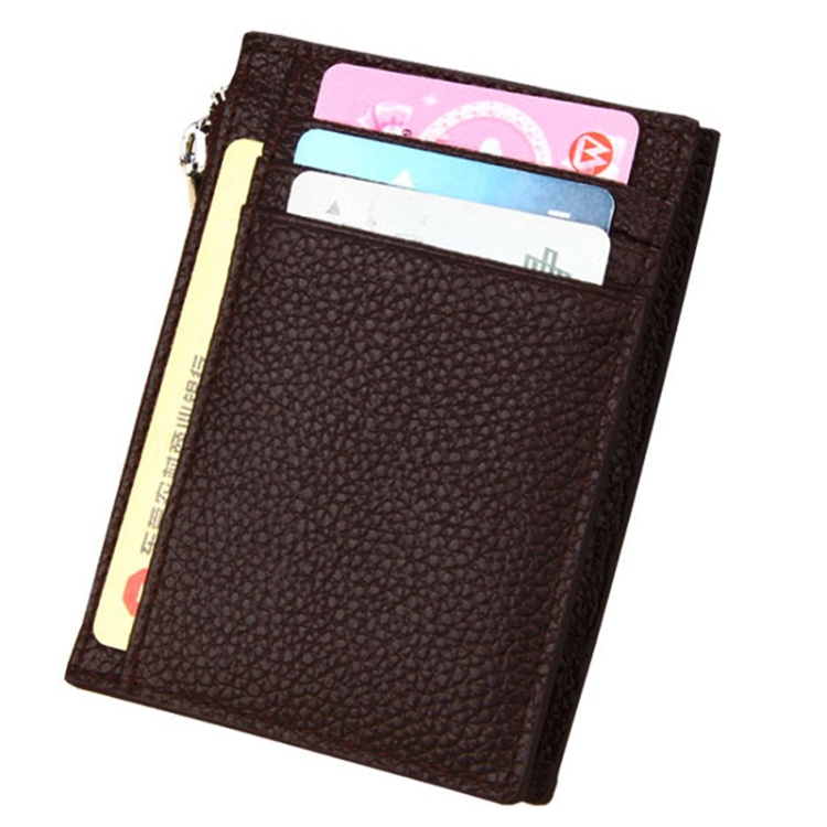 Cowhide Leather RFID Blocking Card Holder Wallet, Zipper Coin Purse, 11*8*1.5cm 3 Cowhide Leather Rfid Blocking Card Holder Wallet, Zipper Coin Purse, 11*8*1.5Cm - Image 3