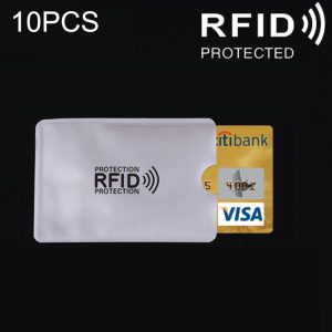 10-Pack RFID Blocking Aluminum Foil Credit Card Holder, 9.1x6.3cm