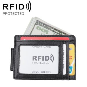Antimagnetic RFID Crazy Horse Leather Card Holder Wallet - Stylish Secure Storage