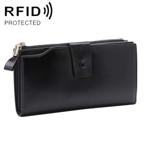 Antimagnetic RFID Leather Lady Wallet - Large-capacity & Stylish Fashion Accessory
