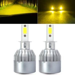 2 PCS H3 18W 1800 LM 6000K Canbus Car LED Headlight, IP68, 2 COB Lamps