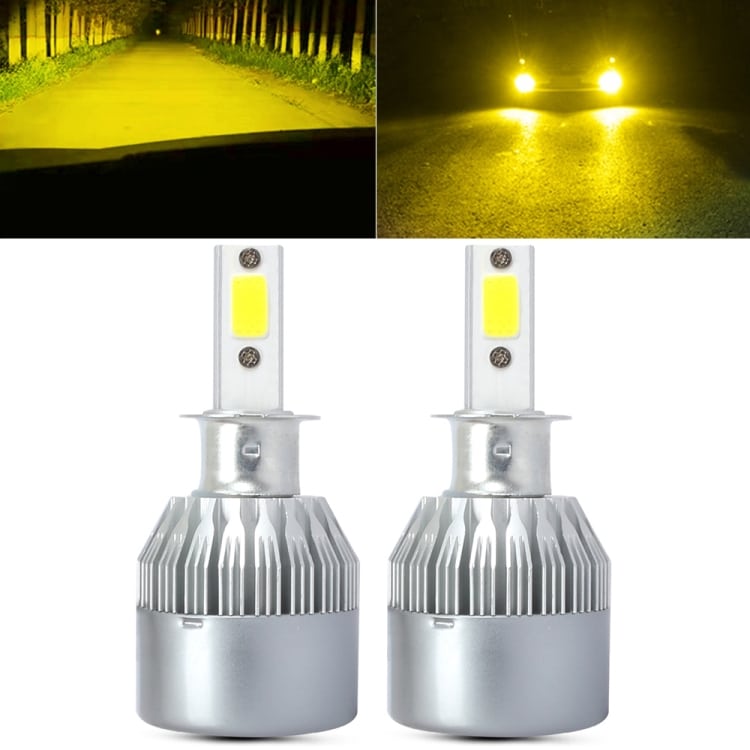 2 PCS H3 18W 1800 LM 6000K Canbus Car LED Headlight, IP68, 2 COB Lamps 1 2 Pcs H3 18W 1800 Lm 6000K Canbus Car Led Headlight, Ip68, 2 Cob Lamps