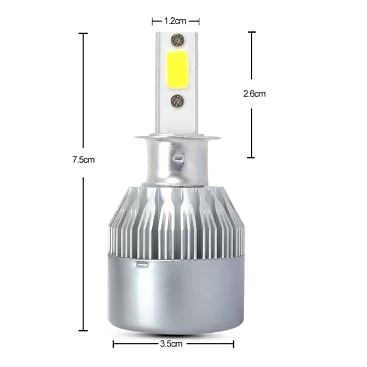 2 PCS H3 18W 1800 LM 6000K Canbus Car LED Headlight, IP68, 2 COB Lamps 3 2 Pcs H3 18W 1800 Lm 6000K Canbus Car Led Headlight, Ip68, 2 Cob Lamps - Image 3