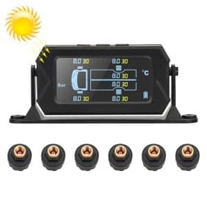 8 Bar Solar TPMS: Wireless Tire Pressure Monitor for 6-Wheel Truck & Bus