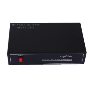 HD Video Splitter for multiple displays, supports HDMI, CVI, TVI connections, ideal for professional video distribution. Suitable for security systems, presentations, and digital signage installations.