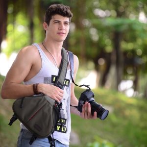 CADEN Triangle Tscope Camera Sling Bag with Rain Cover for Canon Nikon Sony K1