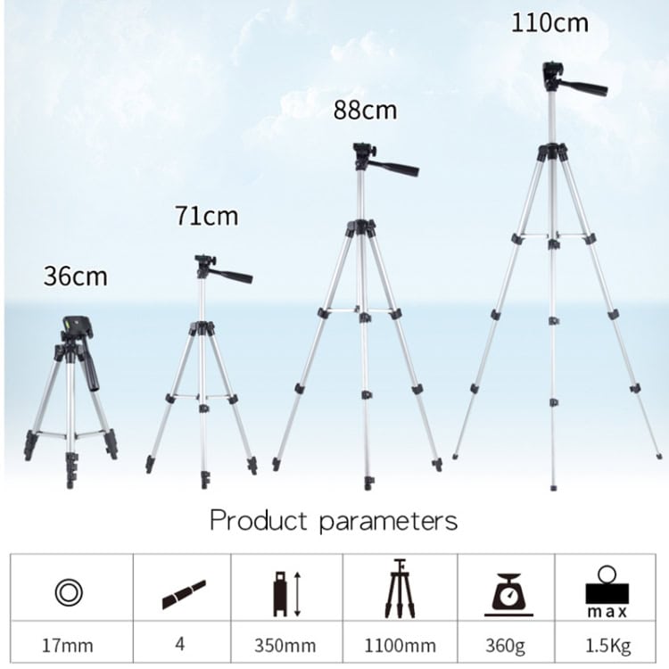 Adjustable Aluminum Alloy Tripod for DSLR & Digital Cameras, Foldable Legs, 35-106cm 3 Adjustable Aluminum Alloy Tripod For Dslr &Amp; Digital Cameras, Foldable Legs, 35-106Cm - Image 3
