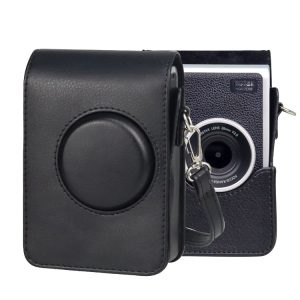 Vertical PU Leather Case Bag with Strap for FUJIFILM instax mini Evo