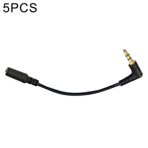 5PCS 13cm Elbow 3.5mm Audio Male to Female PC Camera Microphone Adapter Cable