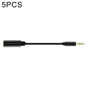 5-Piece 13cm Metal 3.5mm Audio 4-Pole Female to 3-Pole Male Mic Adapter Cable