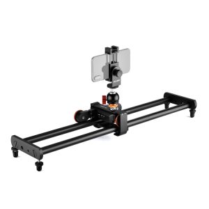 YELANGU L60E 60cm Slide Rail Track + L4 3-Wheel Video Dolly with Phone Clamp - Smooth Shots & Versatile Mobility