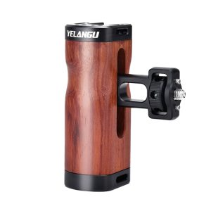 YELANGU LW-B01-2 Wooden Handle with Cold Shoe for Camera Cage