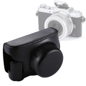 Stylish PU Leather Case for Panasonic Lumix GF7/GF8/GF9 with Strap - Fits 12-32mm/14-42mm Lens