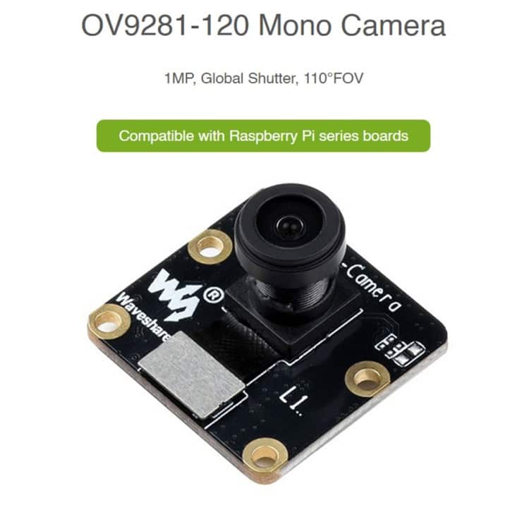 Waveshare OV9281-120 Mono Global Shutter Camera for Raspberry Pi 6 Waveshare Ov9281-120 Mono Global Shutter Camera For Raspberry Pi - Image 6