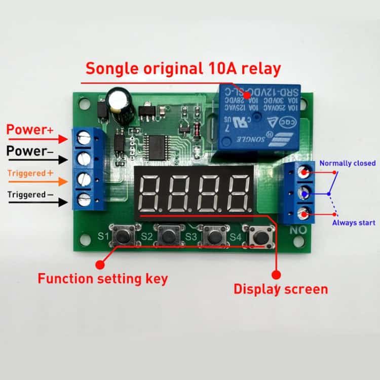 12V Time Relay Module Cycle Timing Board - Trigger OFF / ON Switch, Precise Control 4 12V Time Relay Module Cycle Timing Board - Trigger Off / On Switch, Precise Control - Image 4