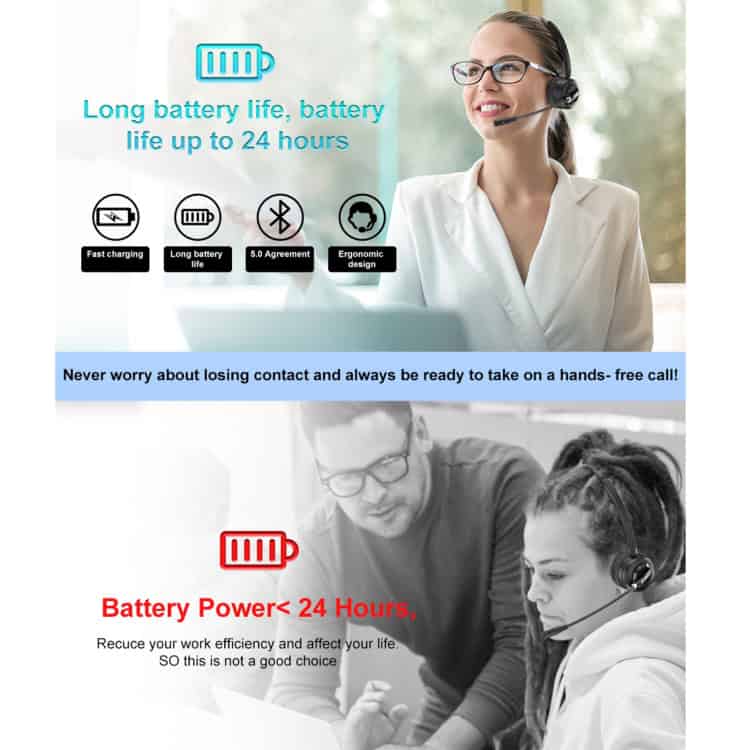 Anivia A8 Bluetooth Headset with Noise-cancelling Mic • Crystal-clear Calls 6 Long-Lasting Rechargeable Battery For Wireless Headsets With Up To 24 Hours Of Playtime, Ergonomic Design, Fast Charging, And Bluetooth Connectivity For Seamless Communication.