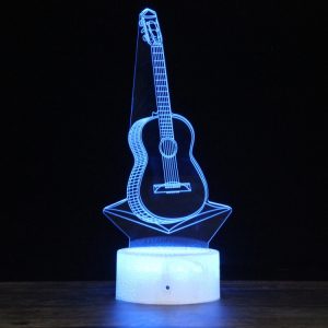 3D LED Night Light with Remote Control - Crack Base Musical Instrument Series