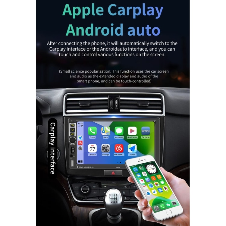 7" Car Android Player GPS Bluetooth CarPlay - Touch Screen, WiFi, FM Radio 4 7&Quot; Car Android Player Gps Bluetooth Carplay - Touch Screen, Wifi, Fm Radio - Image 4