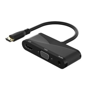 Enhance Connectivity with 3-in-1 Mini HDMI to HDMI + VGA + Audio Converter Cable