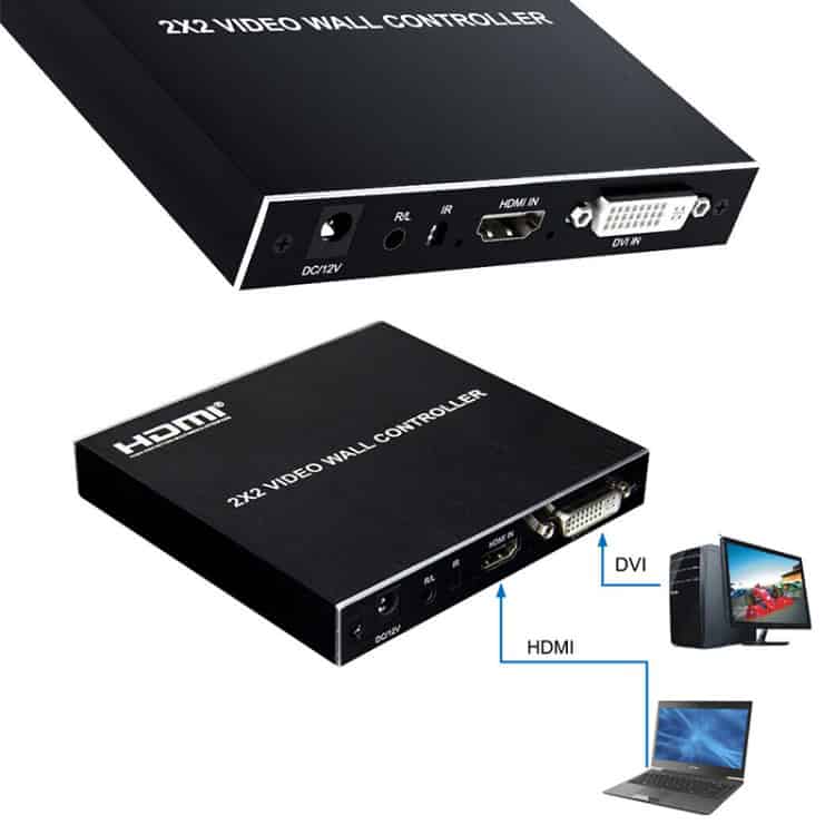 Ultimate Video Wall Controller: 1080P 2x2 HDMI + DVI to 4 HDMI - Enhance Your Display 2 Ultimate Video Wall Controller: 1080P 2X2 Hdmi + Dvi To 4 Hdmi - Enhance Your Display - Image 2