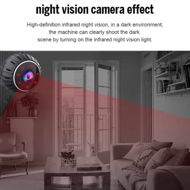 X10 HD Infrared Night Vision Camera with WiFi & Base - Sleek Surveillance Solution 4 Night Vision Camera Effect, Infrared Security Camera Monitor, High-Definition Night Vision Camera For Indoor Surveillance, Dark Environment Monitoring, Syndmart Security Camera Technology.