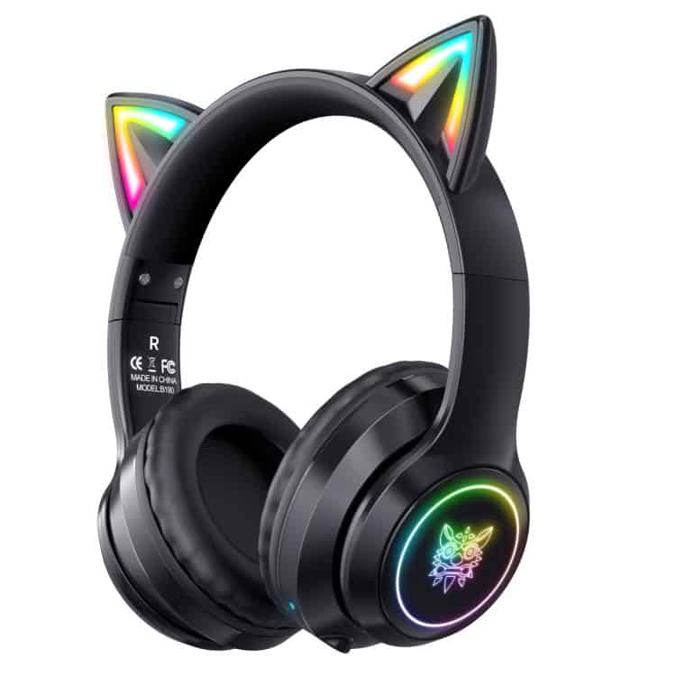 ONIKUMA B90 RGB Wireless Bluetooth Headphones - Brilliant Colors, Exceptional Sound 1 Wireless Gaming Headset With Led Rainbow Cat Ears And Colorful Light-Up Design For Immersive Audio Experiences. Perfect For Gaming, Streaming, And Music Enthusiasts.
