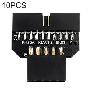 10-Piece USB 2.0 to USB 3.0 Motherboard Plug-in Connector Adapter
