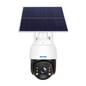 Solar-powered surveillance camera with solar panel, outdoor security camera, wireless security system, CCTV camera with solar power, Syndmart solar security device.