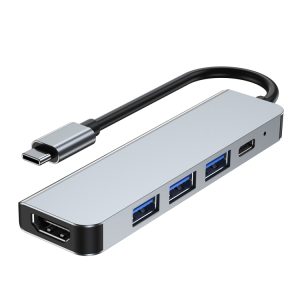 Ultra-Compact 5-in-1 USB-C Docking Station HUB Adapter - Seamless Connectivity