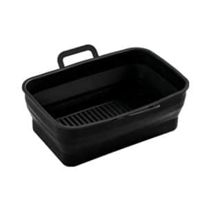 Foldable Silicone Air Fryer Baking Pan with Double Pull Basket - Efficient & Space-saving