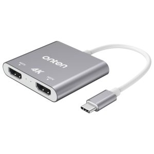 Enhanced Dual HDMI Display with Onten OTN-9175B USB-C to 4K Converter
